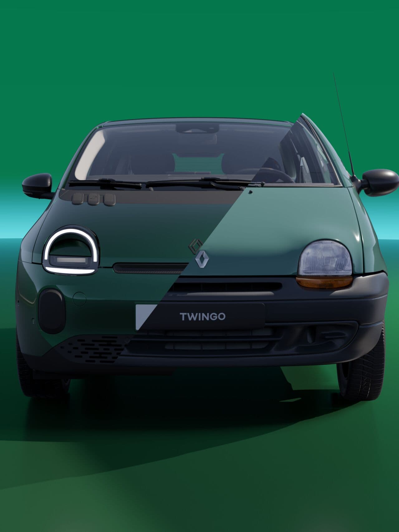 Renault Twingo: Front der ersten und der neuen Generation im Vergleich
